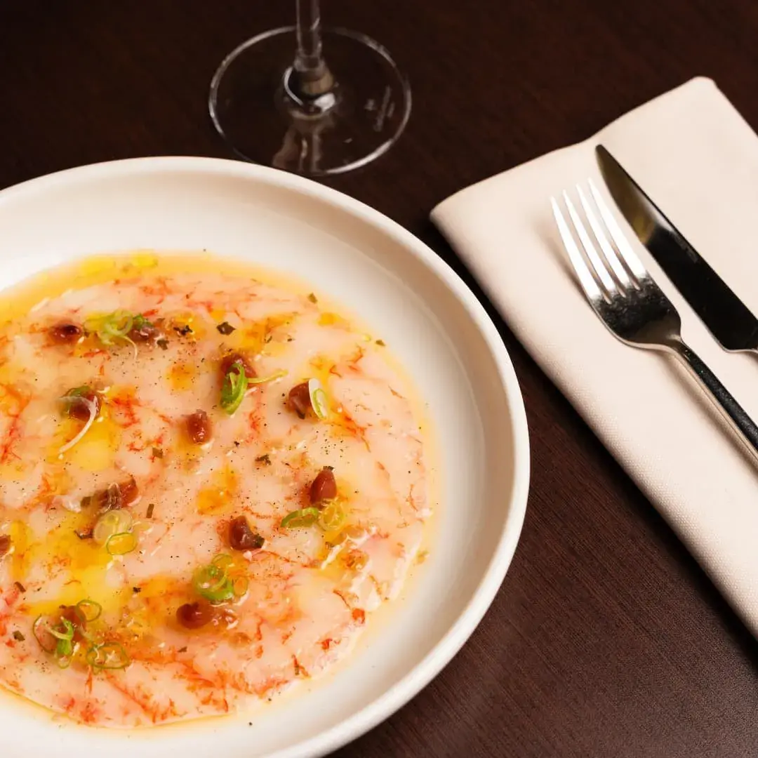 carpaccio de gamba roja