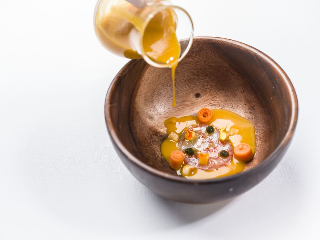 Carppacio de carabinero de Marufina